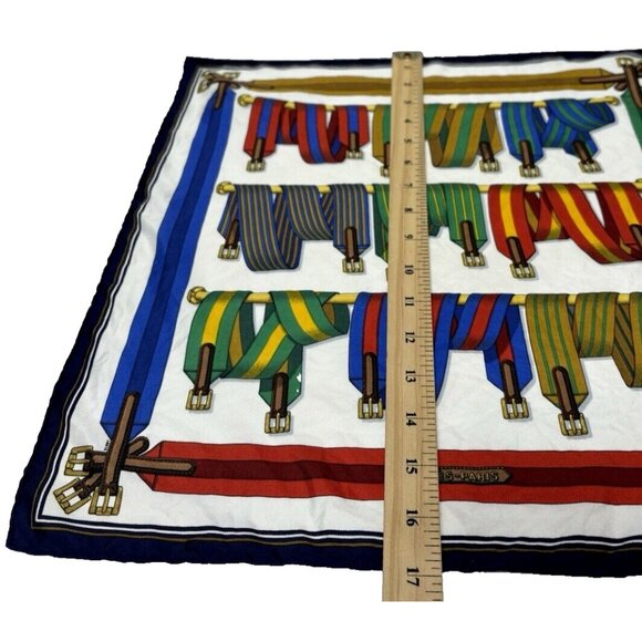 Hermès Men's Les Sangles Silk Scarf / Handkerchief Vintage Hermes Elegant Piece - Picture 7 of 10